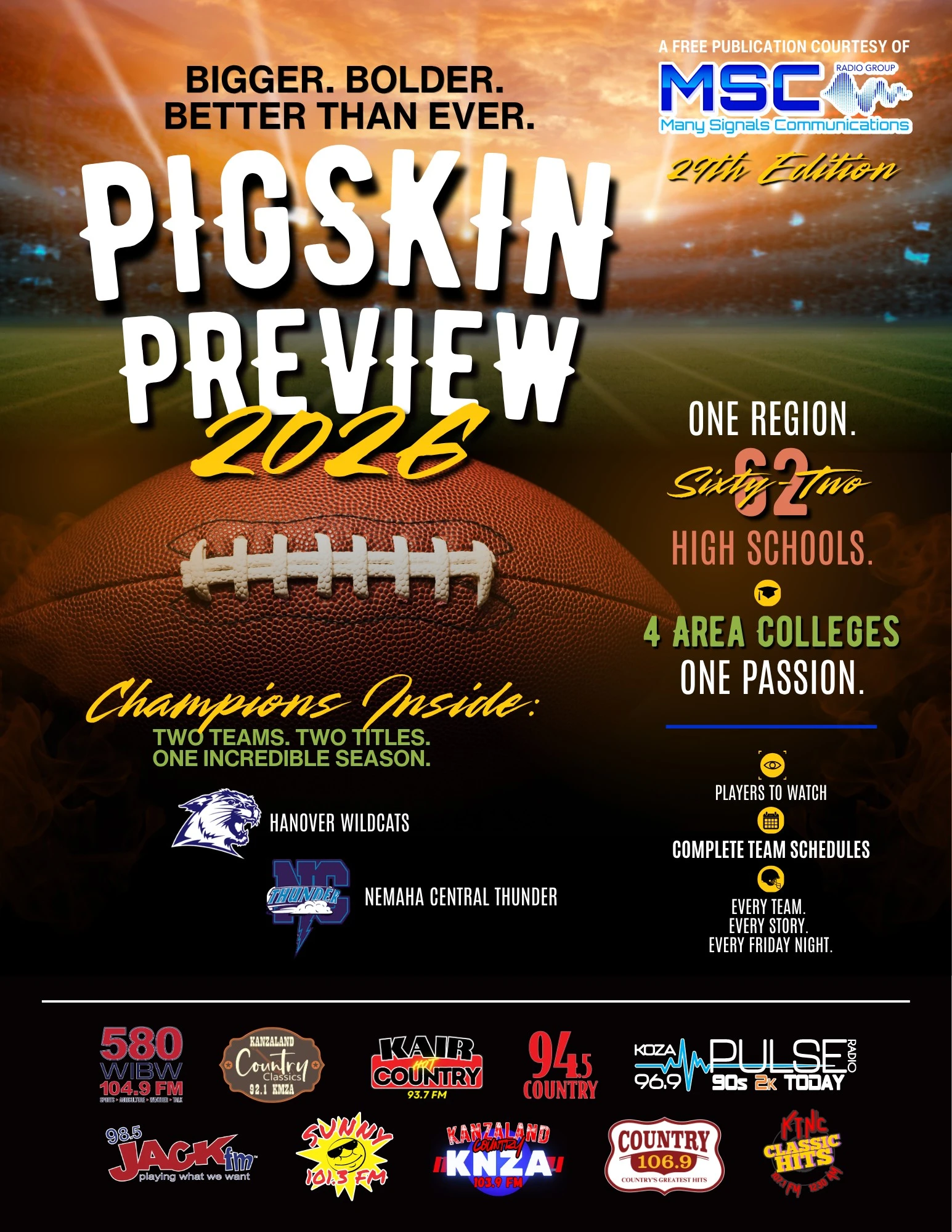 2026 Pigskin Preview Pick-Up Locations